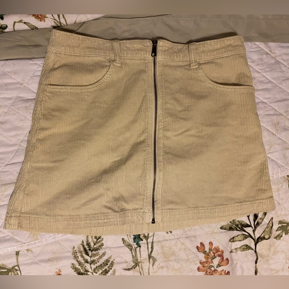 Beige Corduroy Skirt